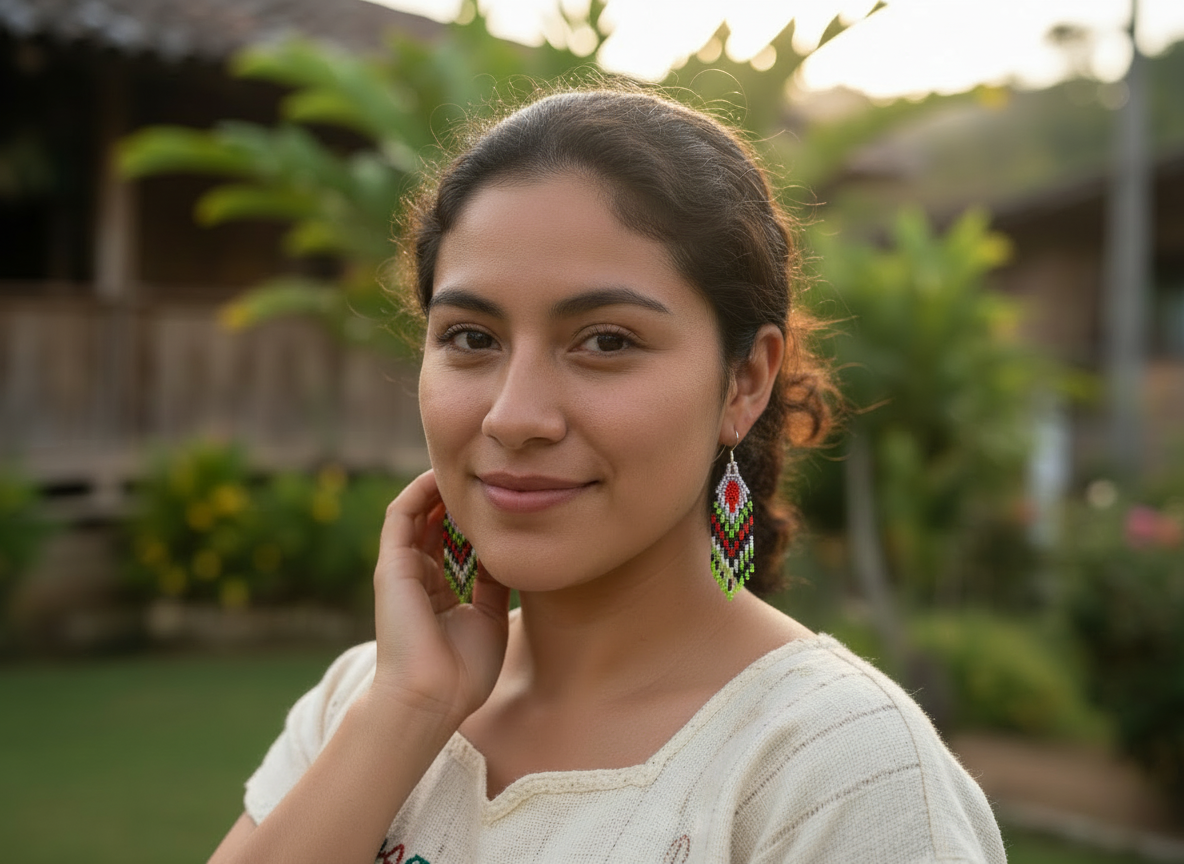 Aretes cascada multicolor