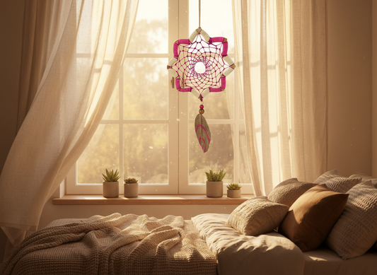 🌸 Atrapasueños Flor de Loto Rosa