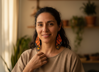 Aretes “Alas de Fuego mariposa Monarca”