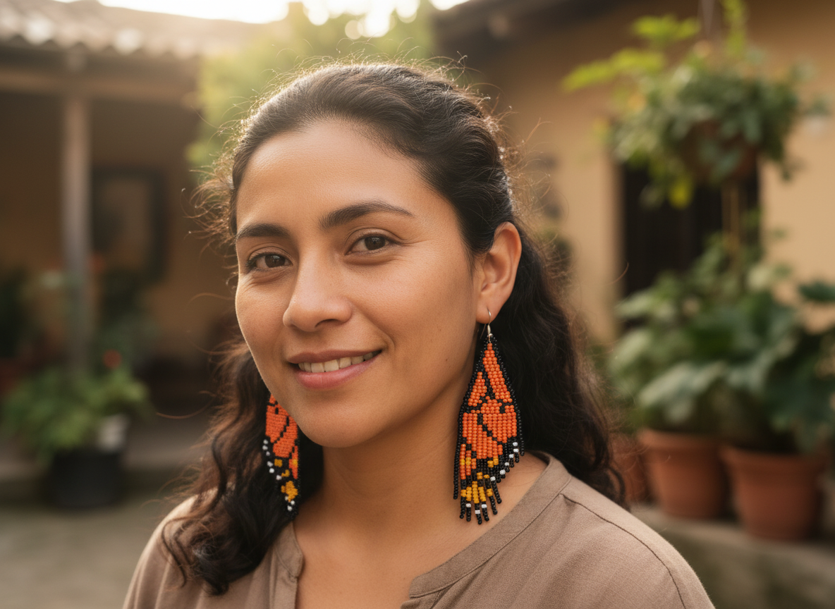 Aretes “Alas de Fuego mariposa Monarca”