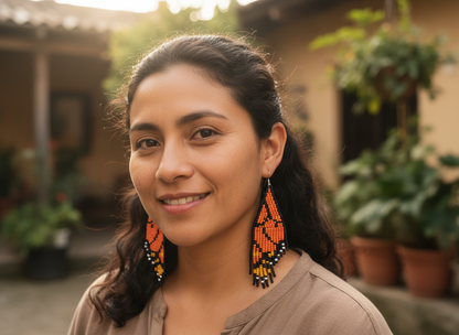 Aretes “Alas de Fuego mariposa Monarca”