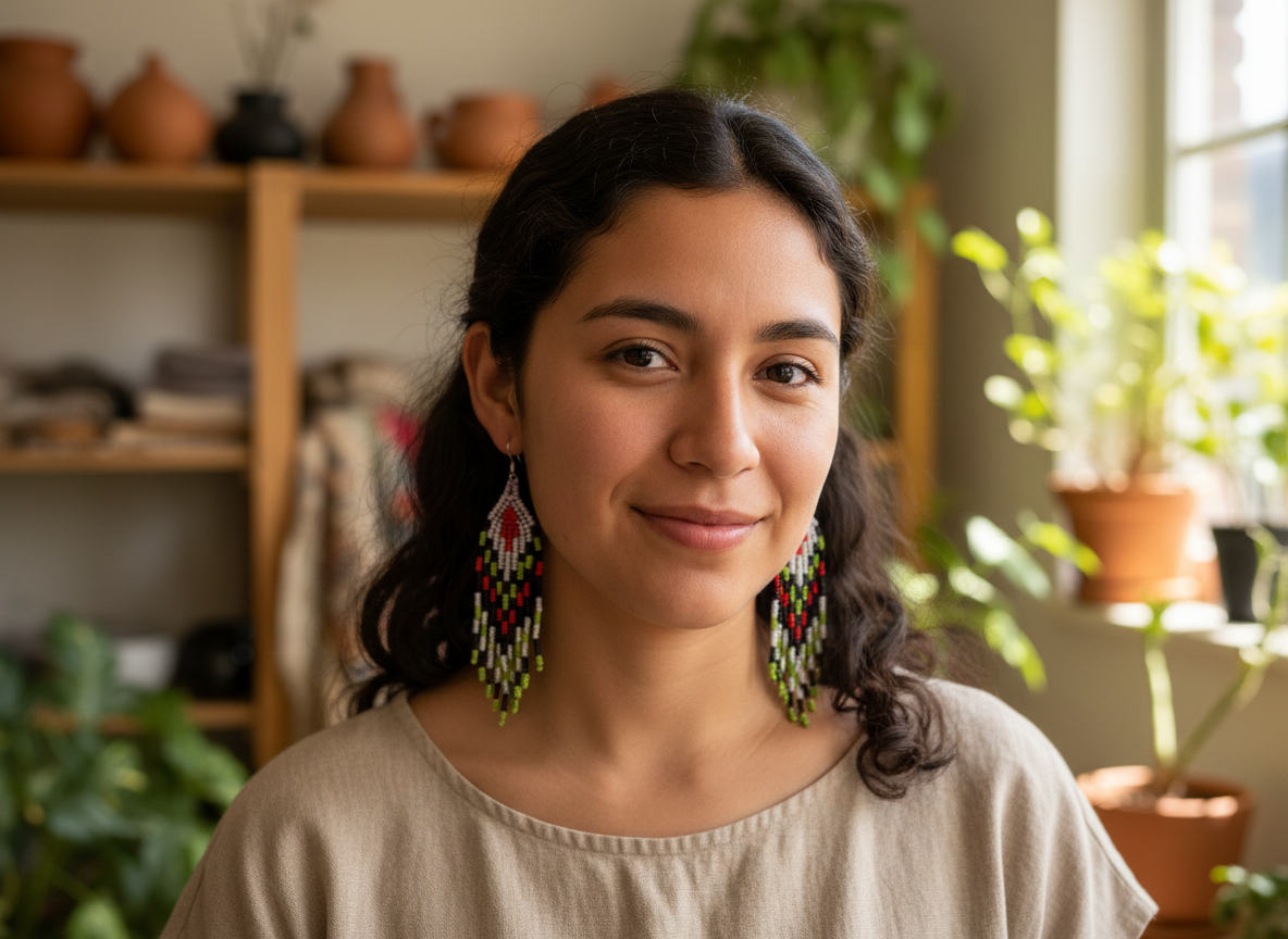 Aretes cascada multicolor