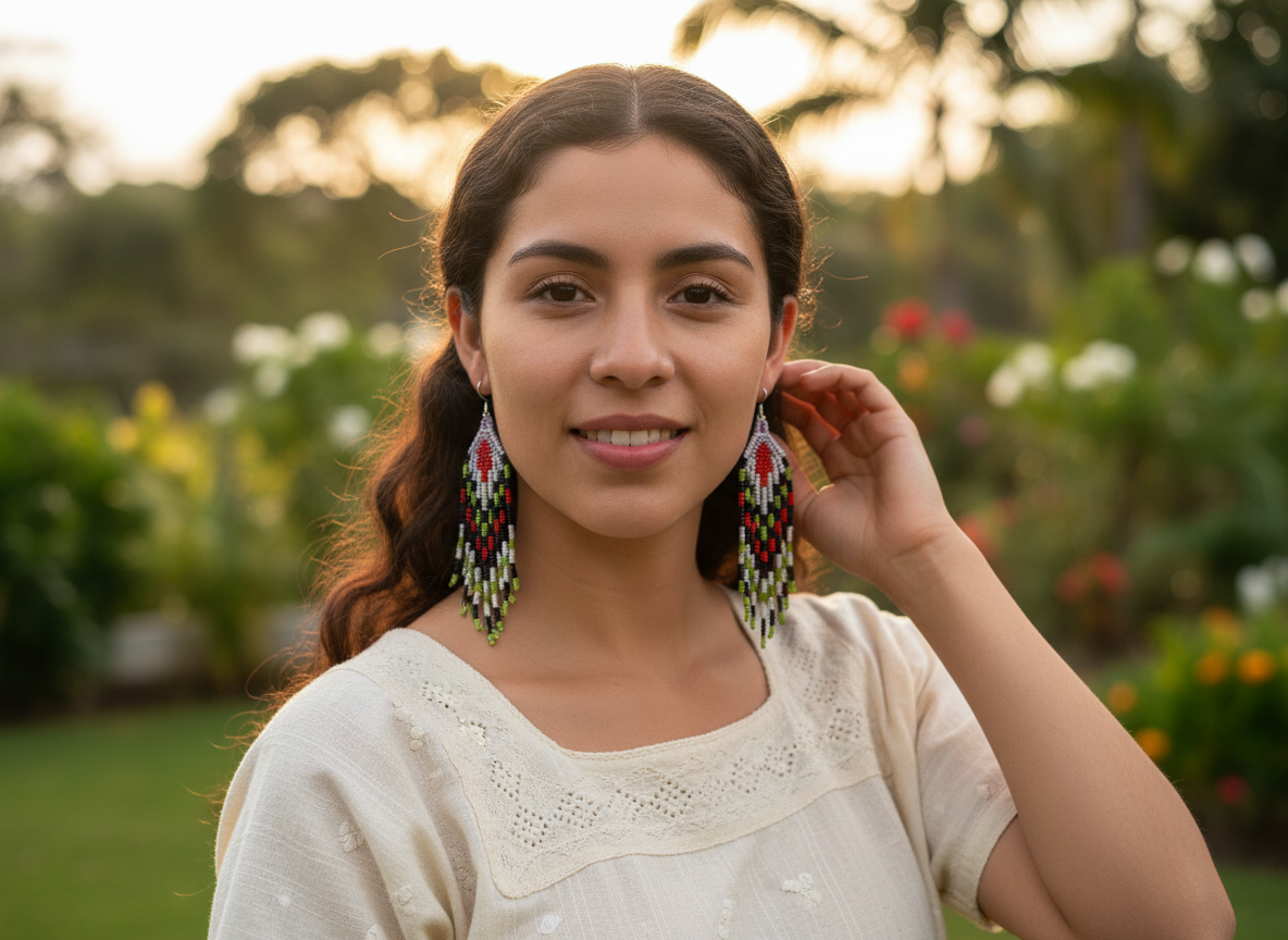 Aretes cascada multicolor