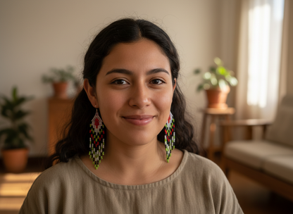 Aretes cascada multicolor