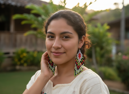 Aretes cascada multicolor