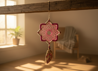 🌸 Atrapasueños Flor de Loto Rosa