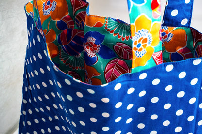 Bolso Azul Puntos Blancos