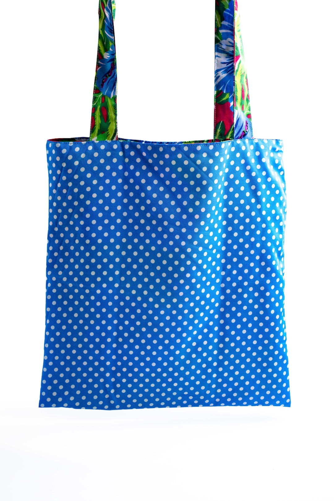 Bolso Celeste Puntos Blancos