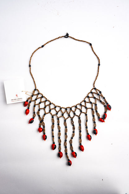 Collar Pechera Tejido Semilla