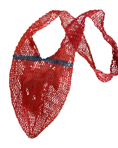 Shigra Ancestral Rojo coral con Franja Azul