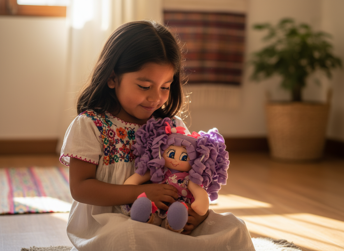 Muñeca Morada Adrianita Mochila